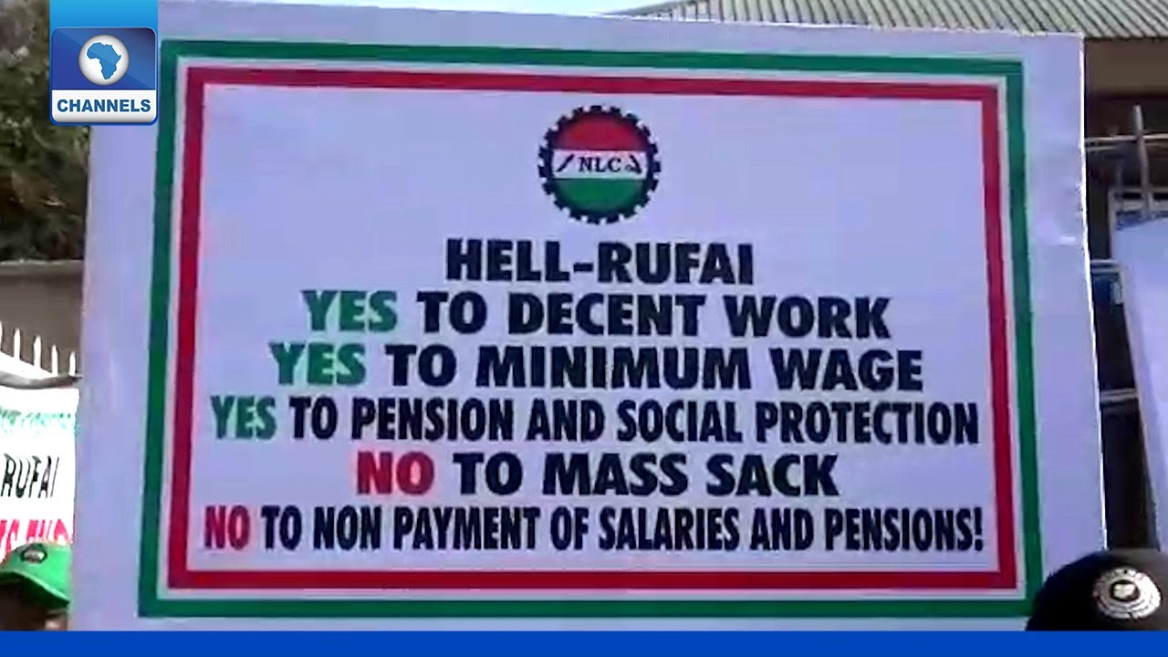 NLC Takes Over Kaduna Streets To Protest Arbitrary Sack Of Workers