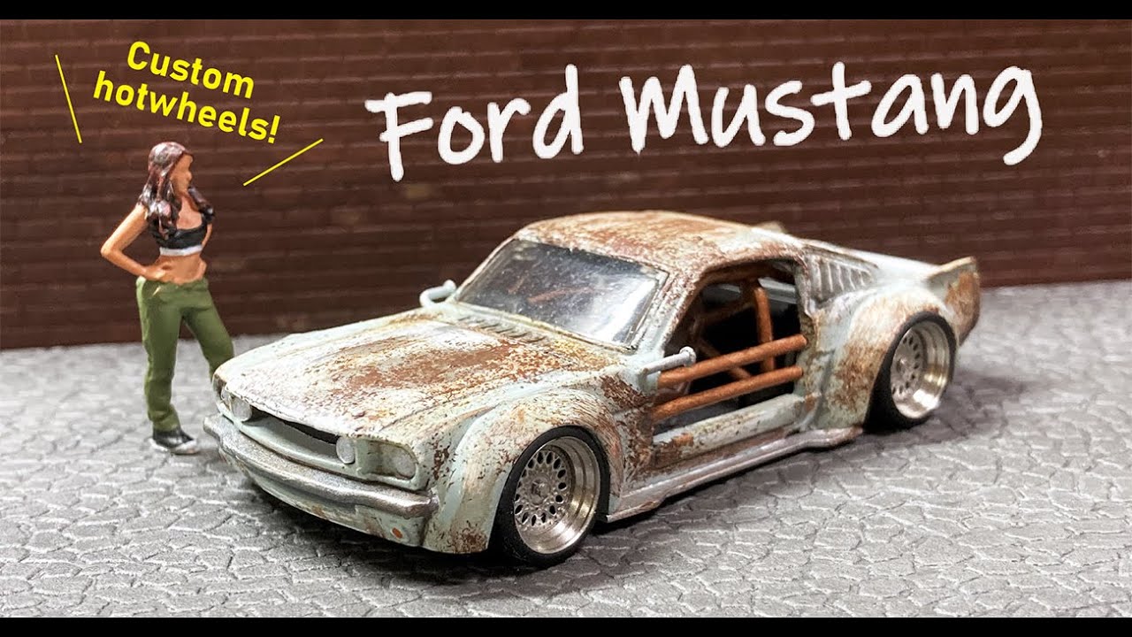 Custom hotwheels , Frod Mustang Widebody & Rust paint