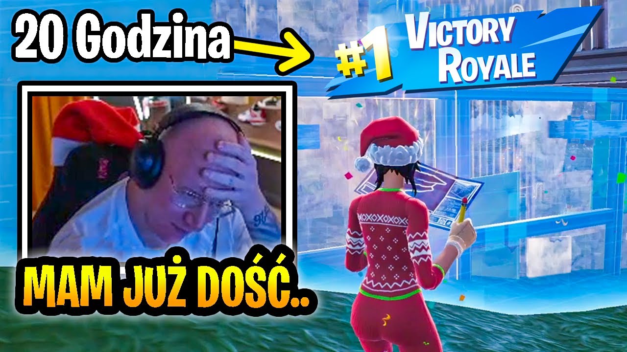 MR DZINOLD GRAŁ W FORTNITE AŻ WYGRA I GRAŁ.. 20 GODZIN!