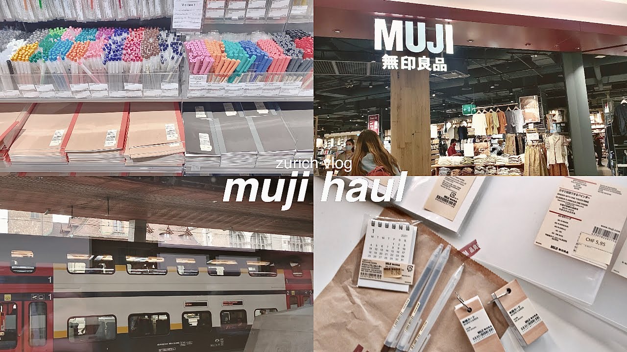 vlog: muji haul | trip to zurich | travel with me by train, unboxing & review ☕️