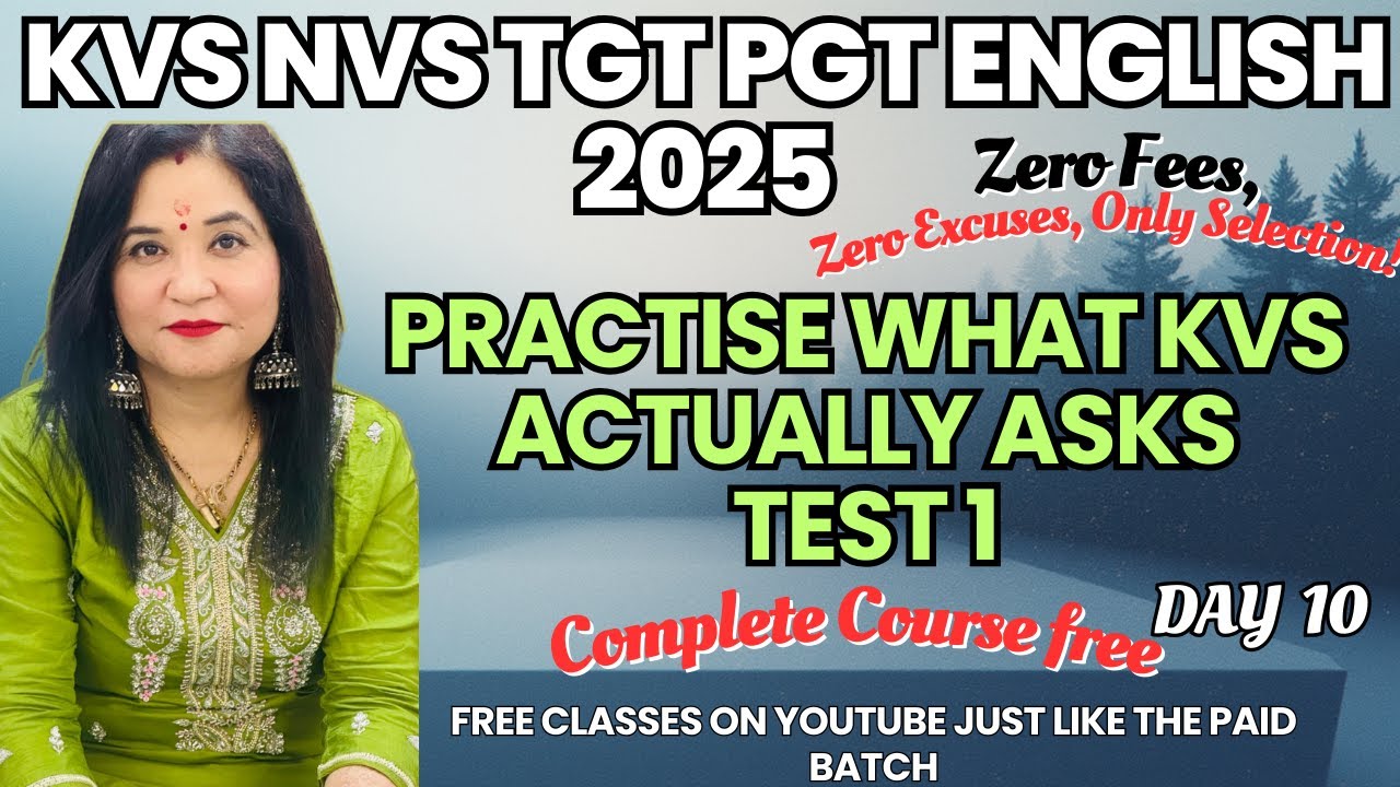 KVS MAINS PREPARATION 2026 I Practise what KVS actually asks test 1 I MCQS  With Descriptive Day 10
