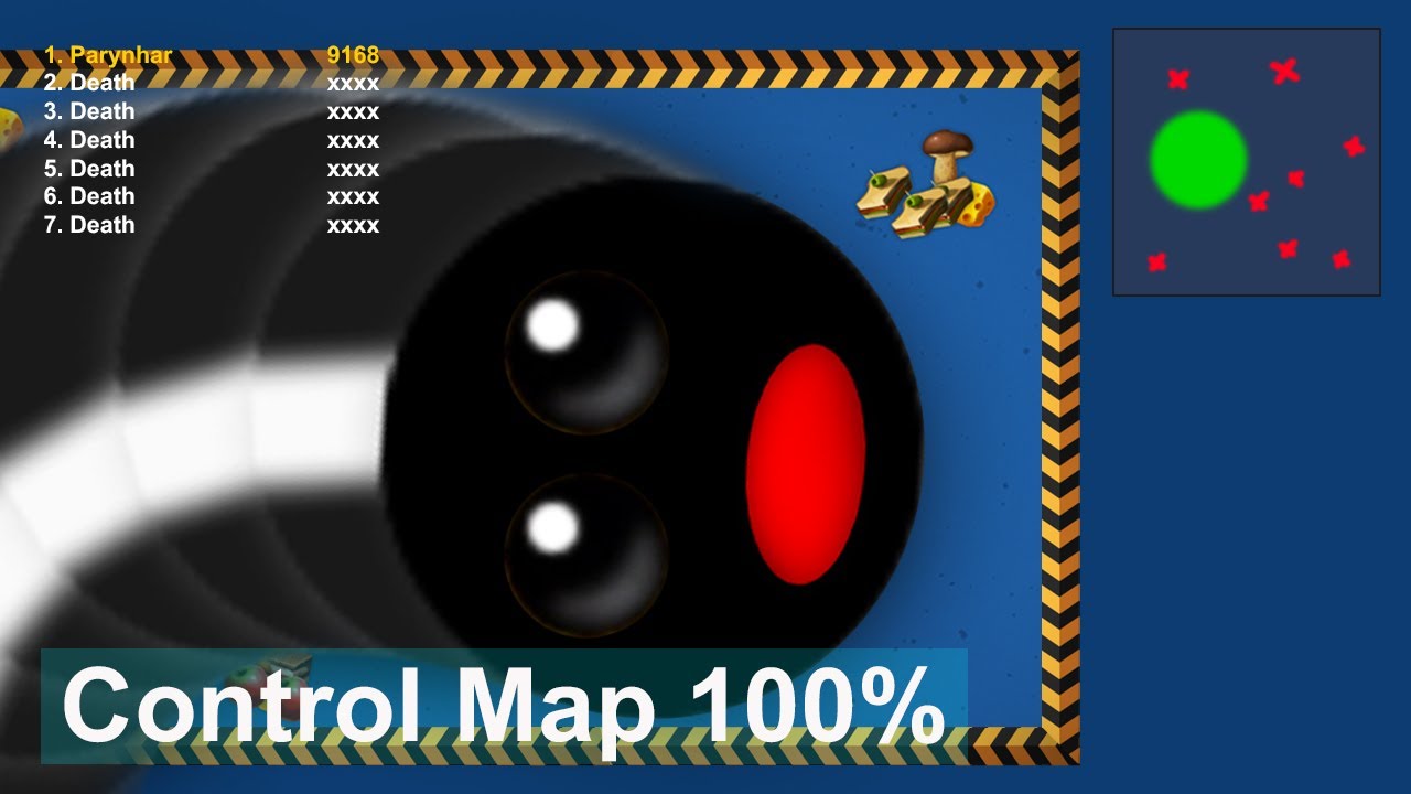 Worms Zone io Control Map 100% World Record 2022