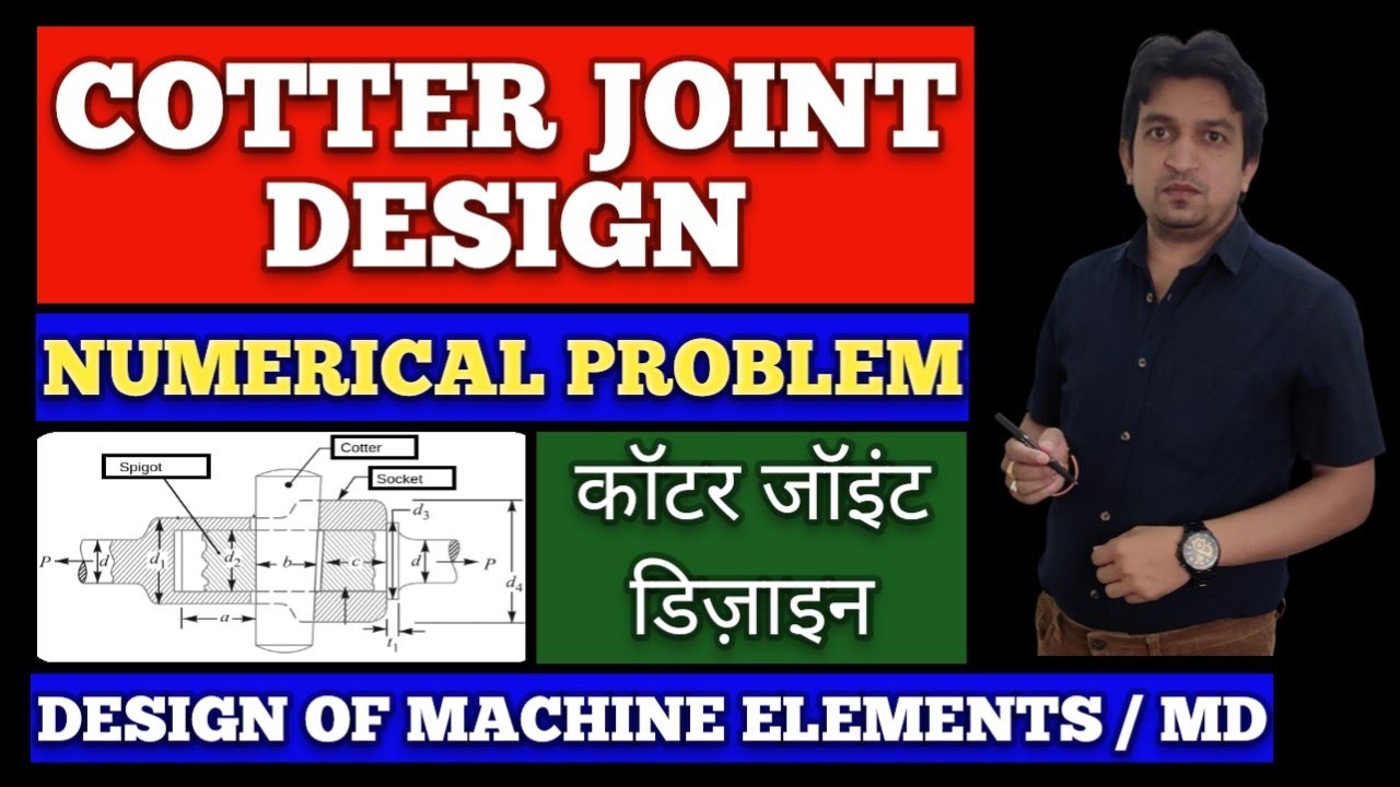 cotter joint design in hindi || socket and spigot cotter joint || cotter joint numerical
