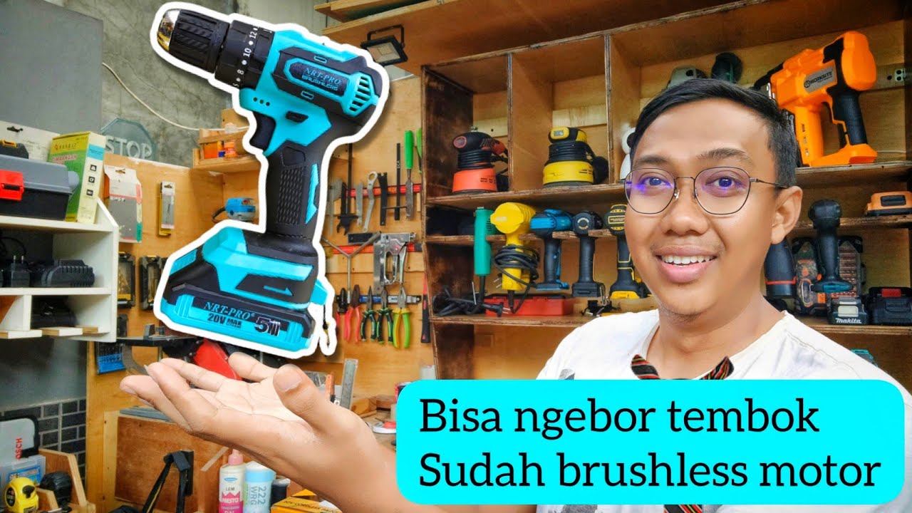 Tonton sebelum beli!!! bor brushless lokal pertama!! || bor cordless brushless NRT pro DC740