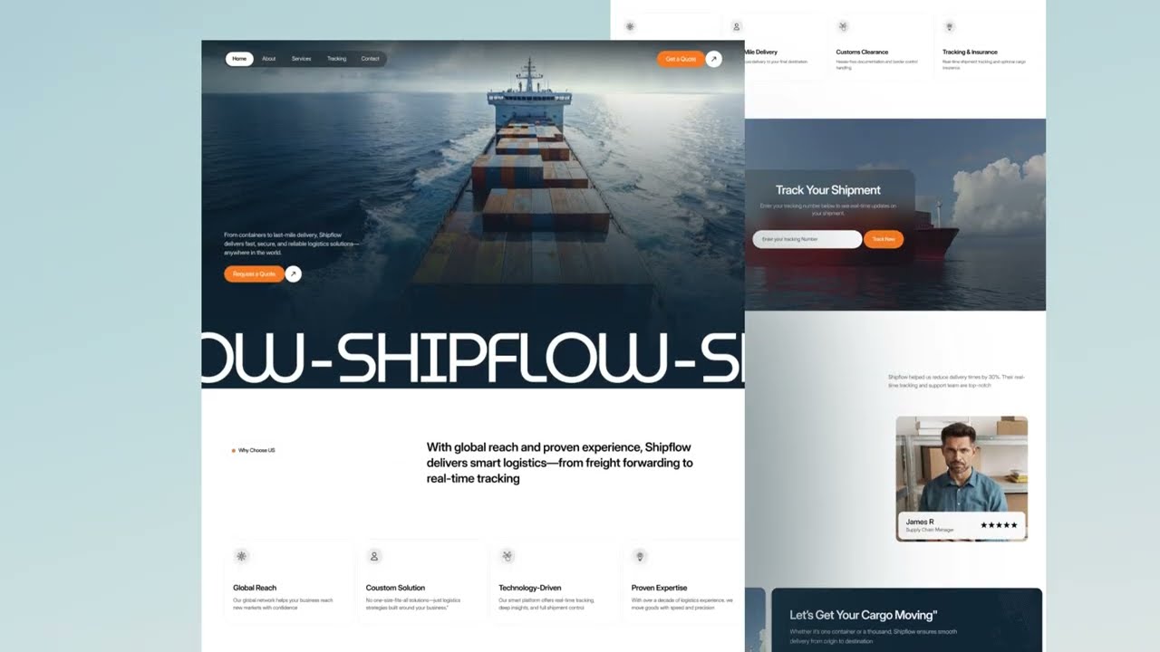 Shipflow &ndash; Modern Shipping & Cargo website design | Orbix Studio