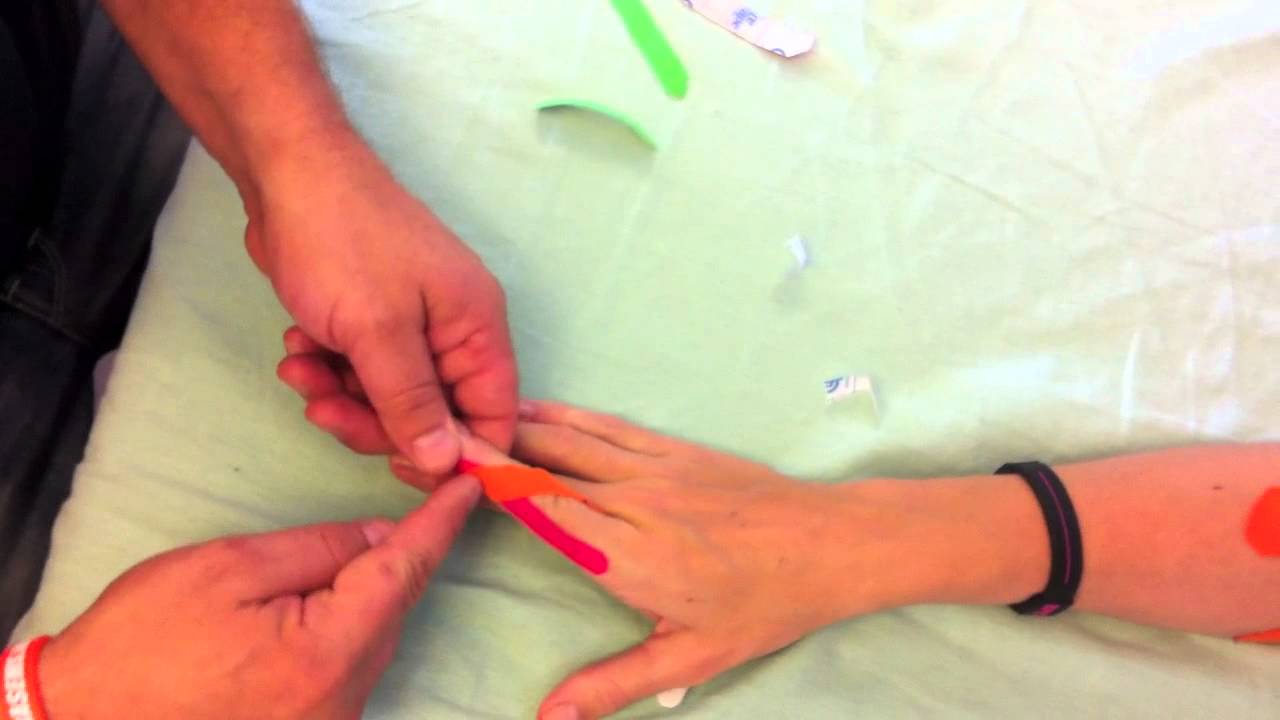 Kinesio tape for a sprained finger