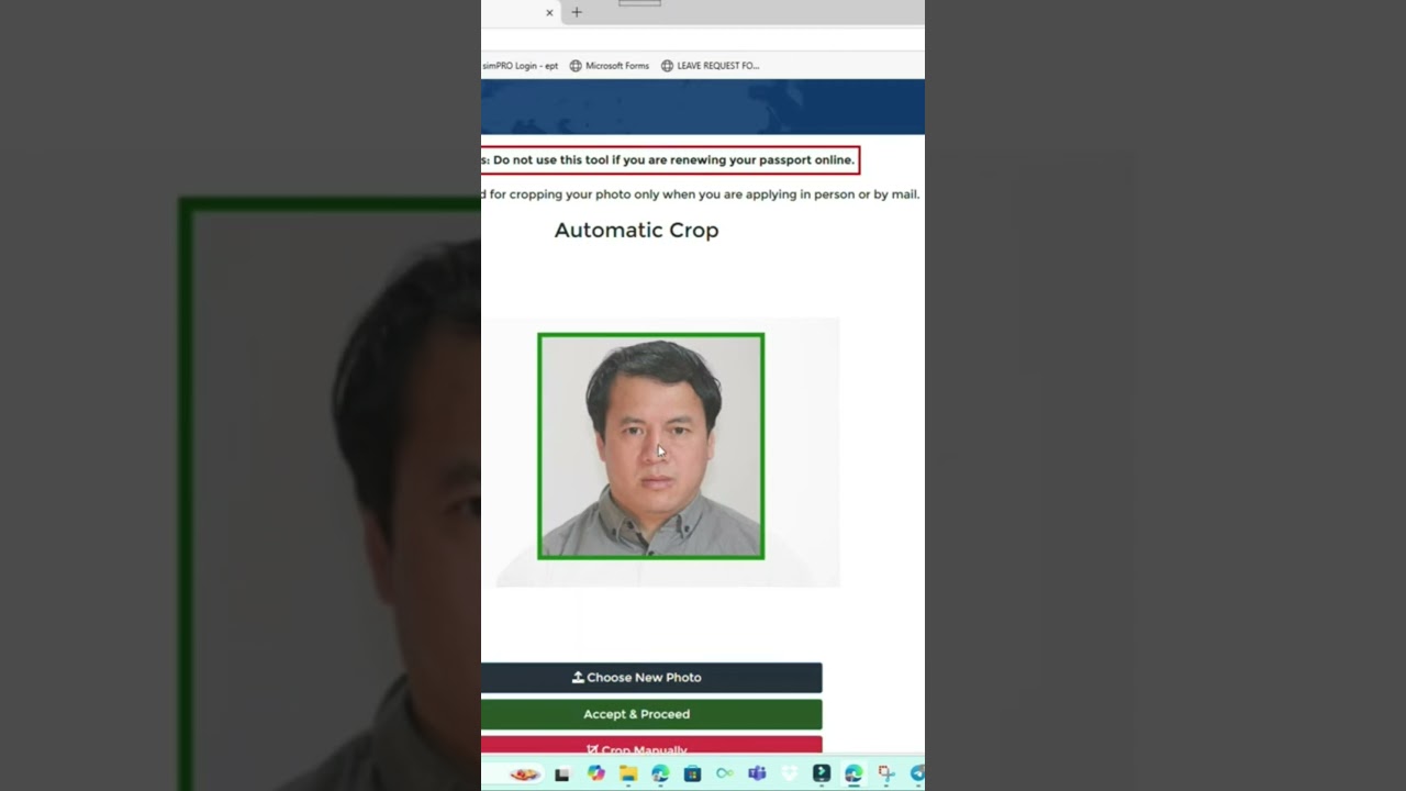 Passport photo croping for US visa Application