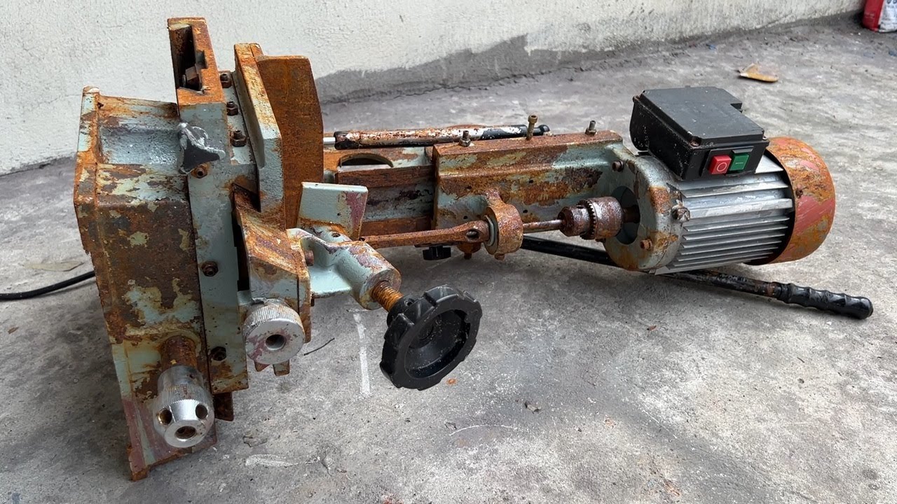 Woodworking Machine Restoration // Restore Extremely Rusty Square Hole Drilling Machine