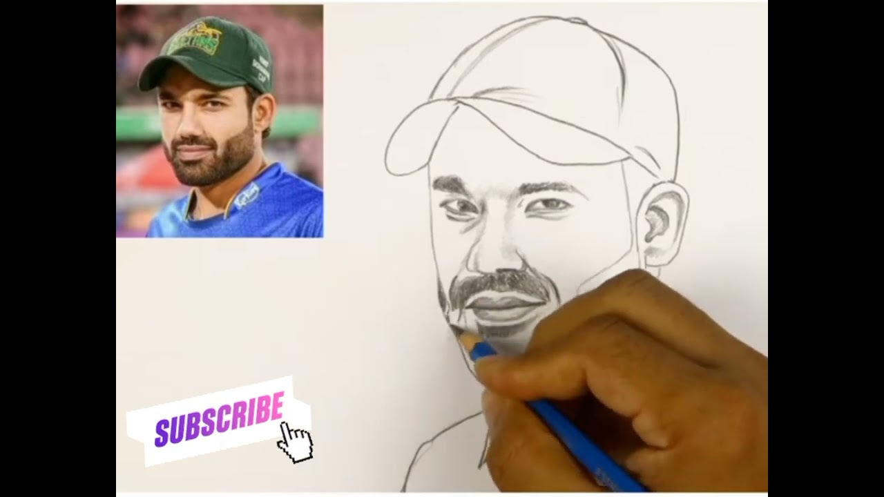 MUHAMMAD RIZWAN SKETCH || LEGEND PLAYER ✍️✍️✍️💯