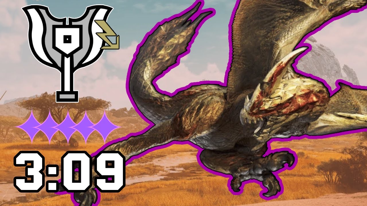 Monster Hunter Wilds - Tempered Seregios  5✦ VS Charge Blade  03'09''49 (practice)