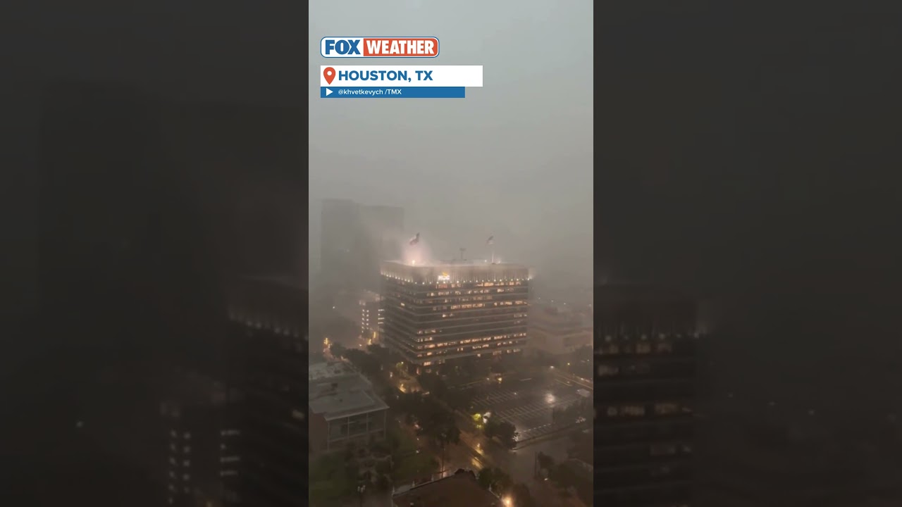 Huge Blue Spark In The Sky Amid Severe Storms In Houston #texas #severeweather
