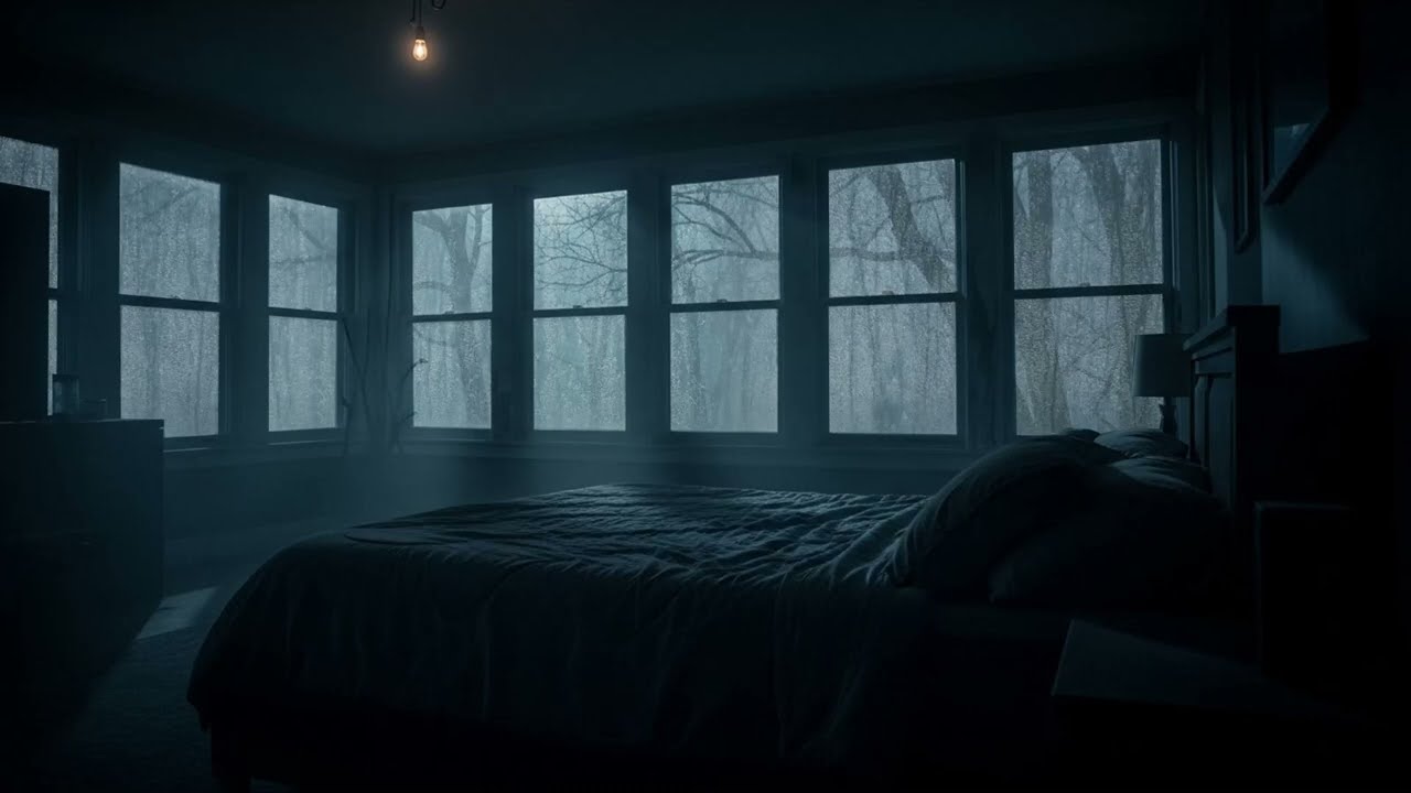 Soothing Rain on Window in a Forest Bedroom - Heavy Rainstorm Sounds for Perfect Sleep Today