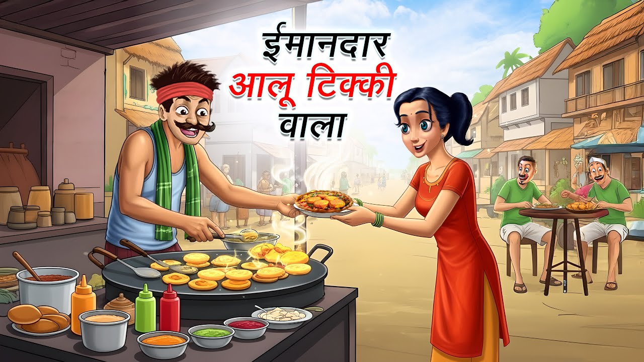 ईमानदार आलू टिक्की वाला | IMAANDAAR ALOO TIKKI WALA | HINDI KAHANI | CARTOON STORY | HINDI STORIES