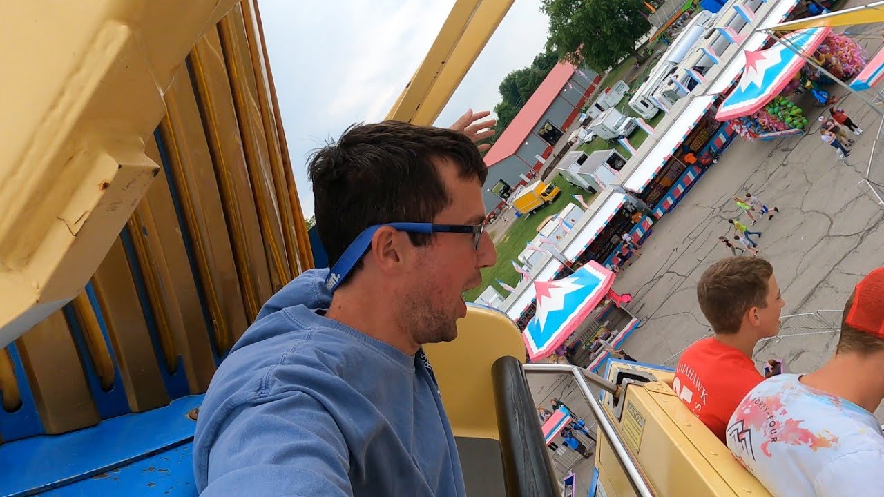 Pharaoh's Fury swinging ship ride at Logan County Fair (Ohio) (July 16th, 2022)