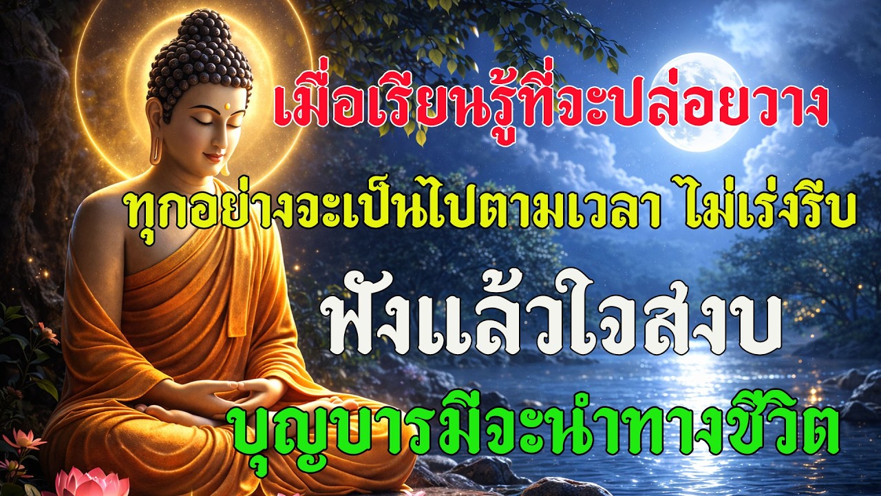 เมื่อเรียนรู้ที่จะปล่อยวาง ทุกอย่างจะเป็นไปตามเวลา ไม่เร่งรีบ ฟังแล้วใจสงบ บุญบารมีจะนำทางชีวิต