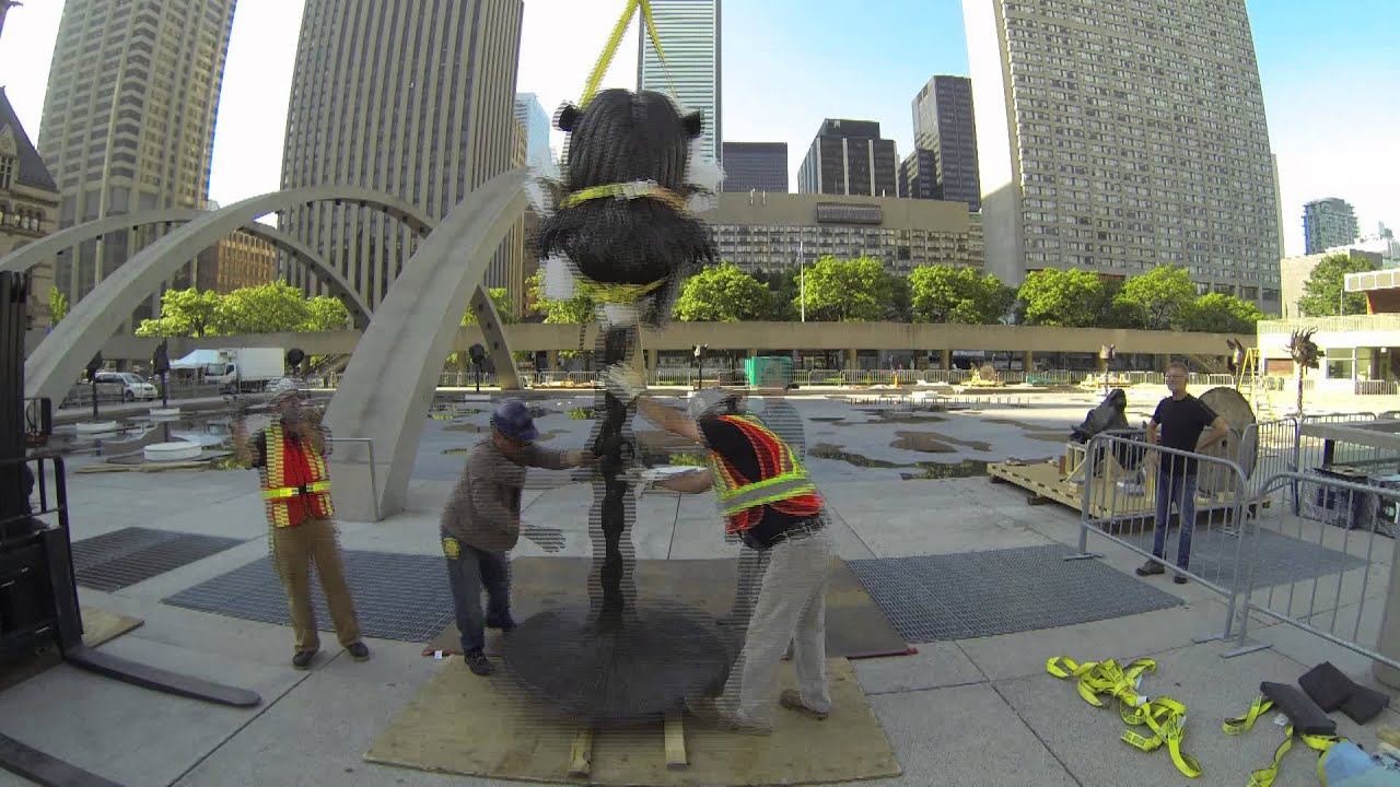 Ai Weiwei's 'Circle of Animals/Zodiac Heads' in Nathan Phillips Square, Toronto