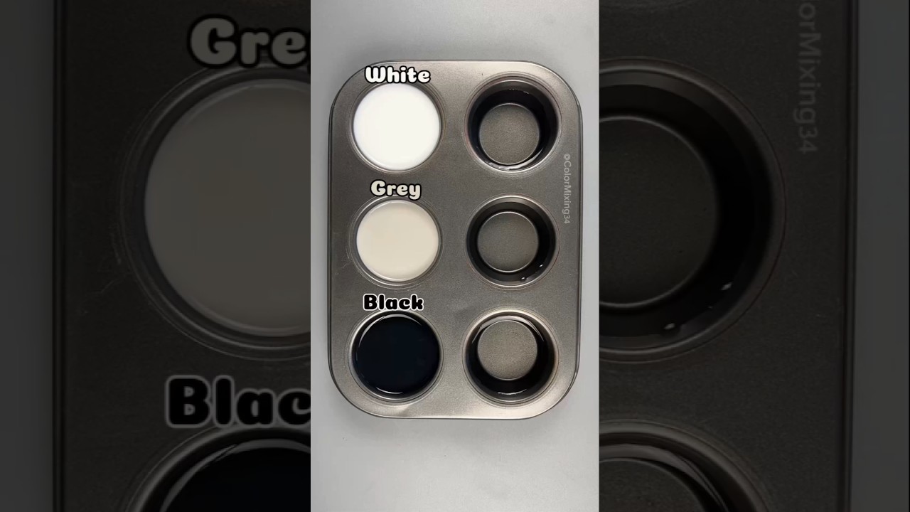 Mix 3 colors 🤍+🩶+🖤 #colormixing #mixcolors #satisfying #asmr
