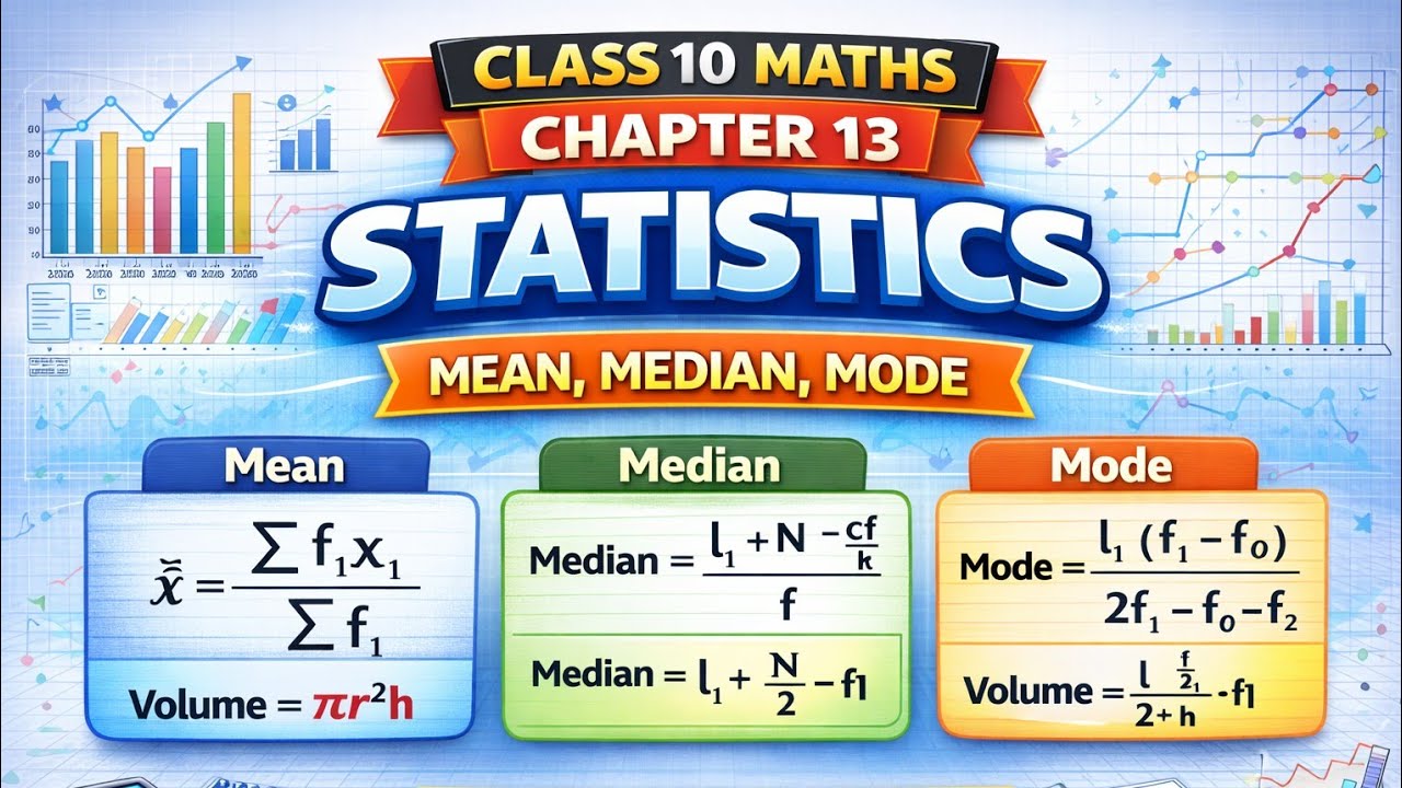 NCERT | Class 10th | Maths | Ch 13  | Statistics  | OneShot | Important Basics and Questions 