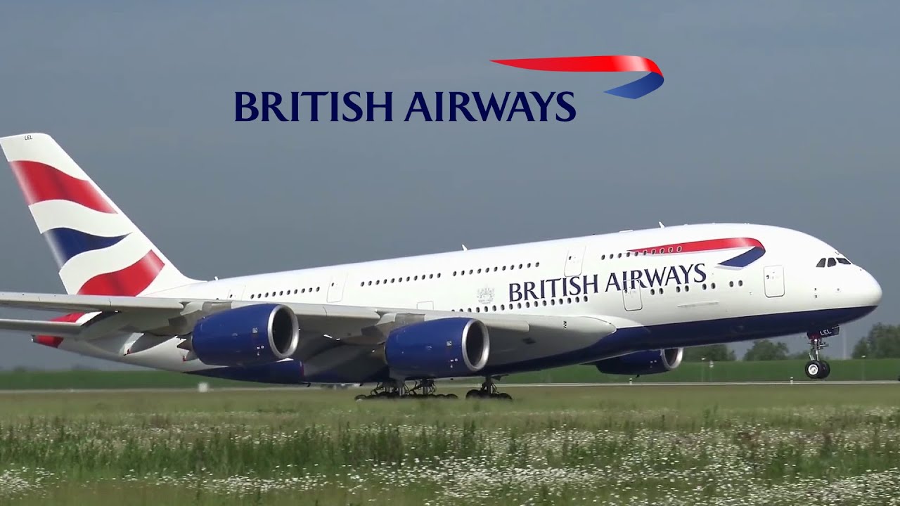 BRITISH AIRWAYS Airbus A380 // G-XLEL // Takeoff at Airbus plant Hamburg