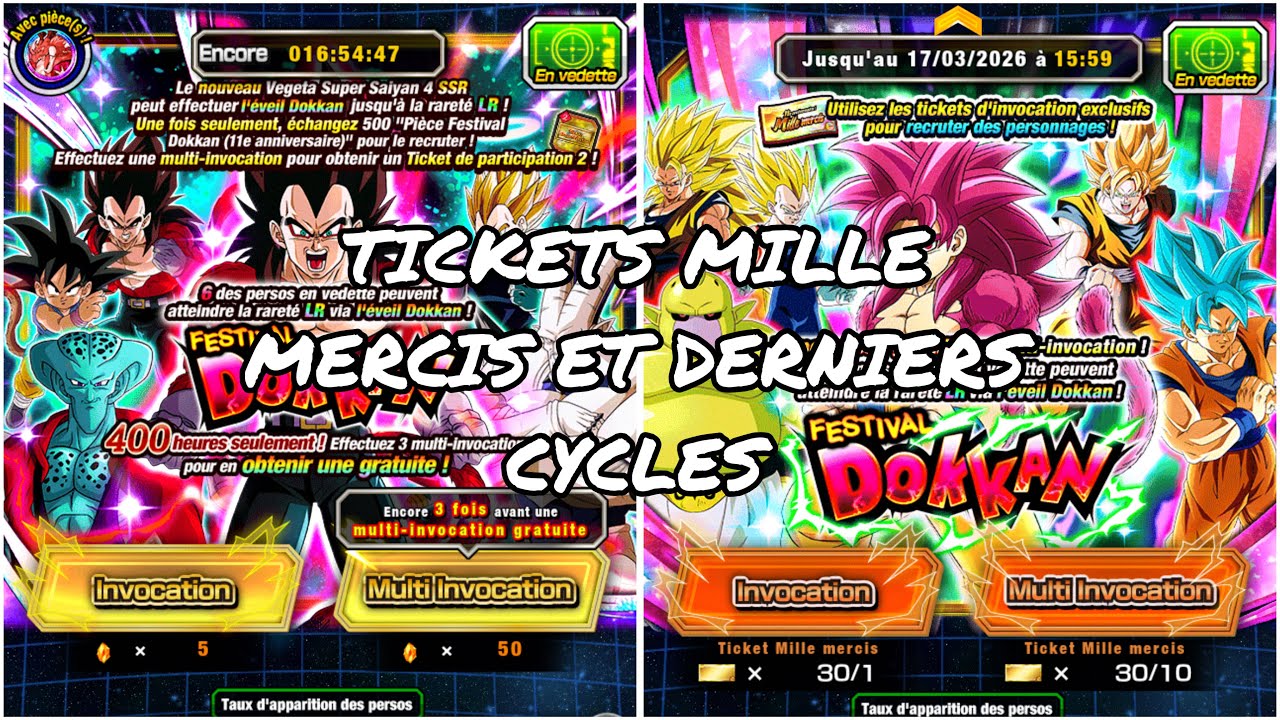 INVOCATION TICKETS MILLE MERCIS ET DERNIERS CYCLE SUR GOKU SSJ 4 DAIMA POUR LA PITY DOKKAN BATTLE !