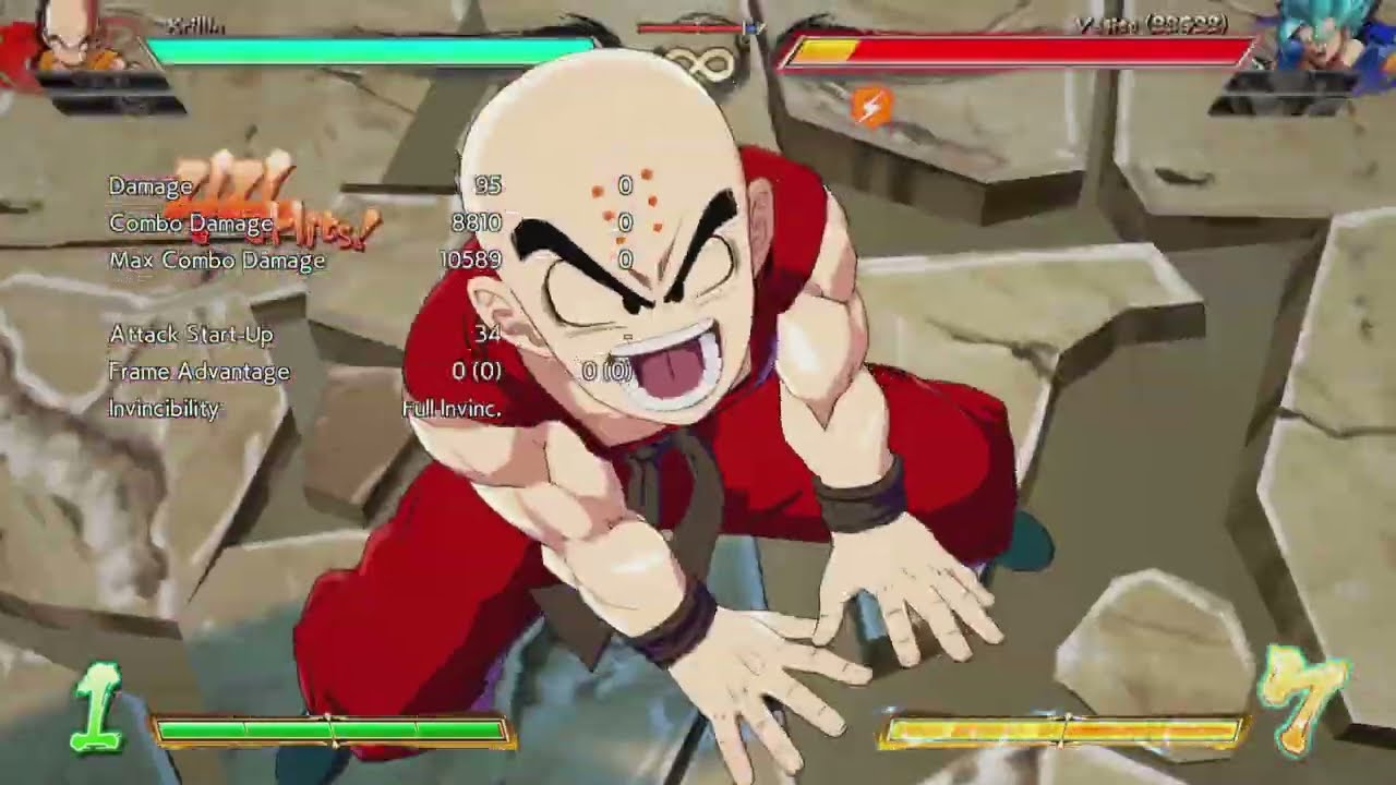 DBFZ Krillin 1.33 changes and new combo routes