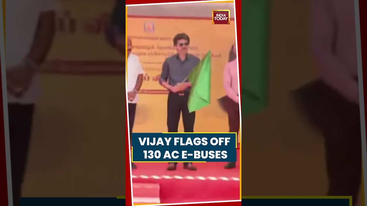 CM Vijay News: Vijay Flags Off 130 AC Electric Buses In Chennai, Expanding Green Transport #vijay