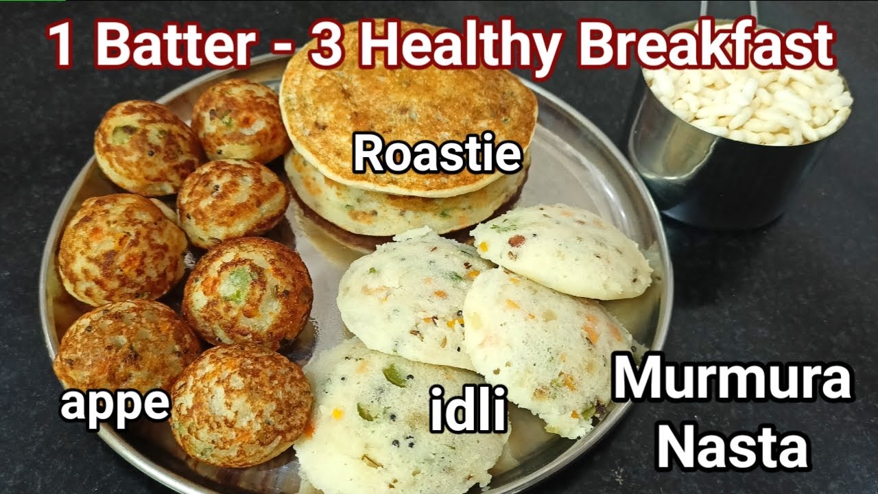 Murmura ka healthy Nastha recipe - 3 ways idli, appam & Roastie pancake/Breakfast recipe