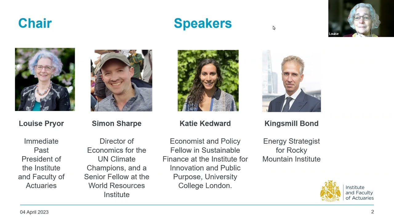 IFoA Alternative Economic Thinking Series  - The invisible infrastructure of climate change