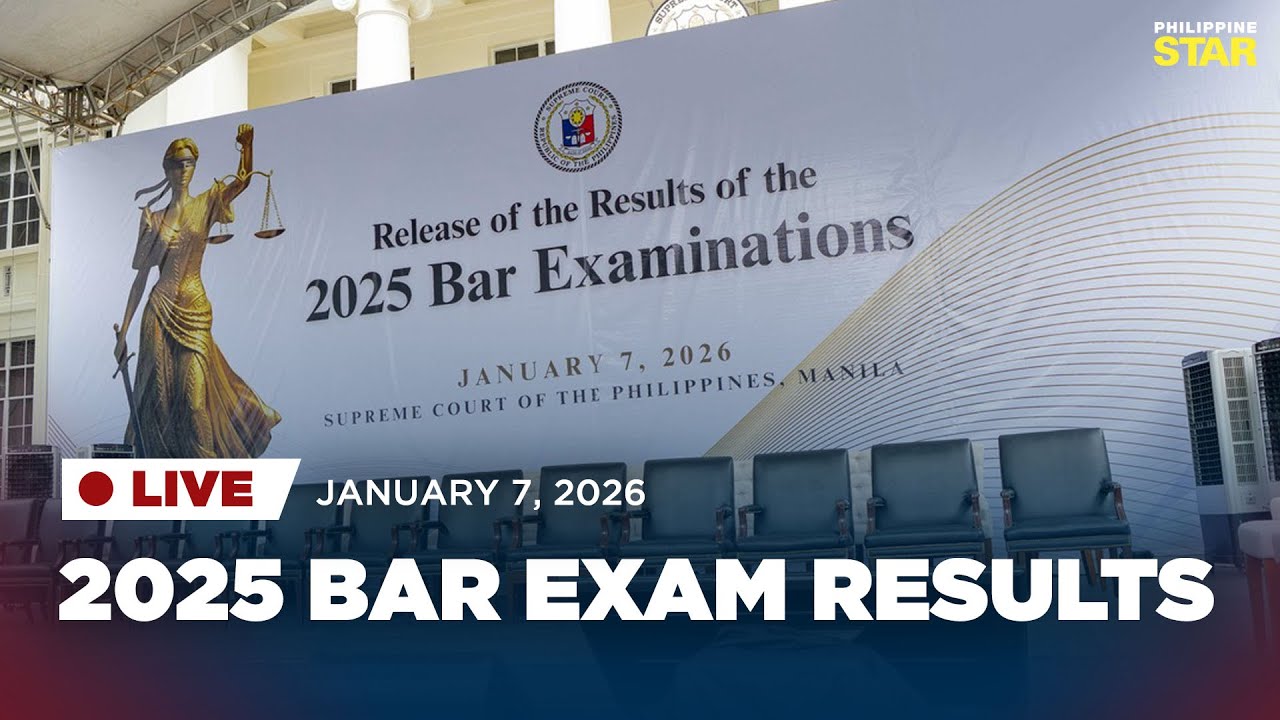 LIVESTREAM: 2025 Bar Exam results (January 7, 2026)