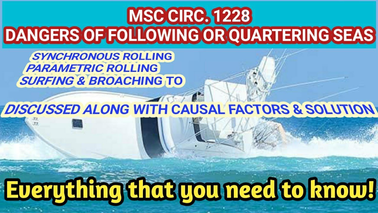 MSC Circ 1228 Dangers of quartering sea like Synch/ Parametric rolling, Surf riding/ broaching etc