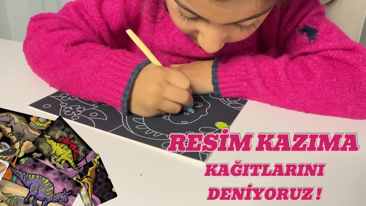 Sihirli Resim Kazıma Kağıtlarını Deniyoruz 😊: Harika Renklere Sahip Dinozor Resimleri! 🦖 Scratch Art