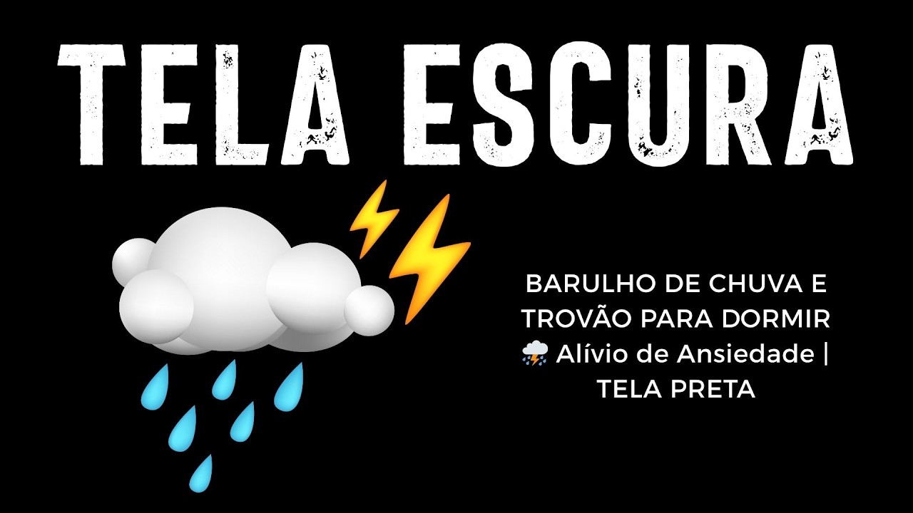 BARULHO DE CHUVA E TROVÃO PARA DORMIR ⛈️ Alívio de Ansiedade | TELA PRETA