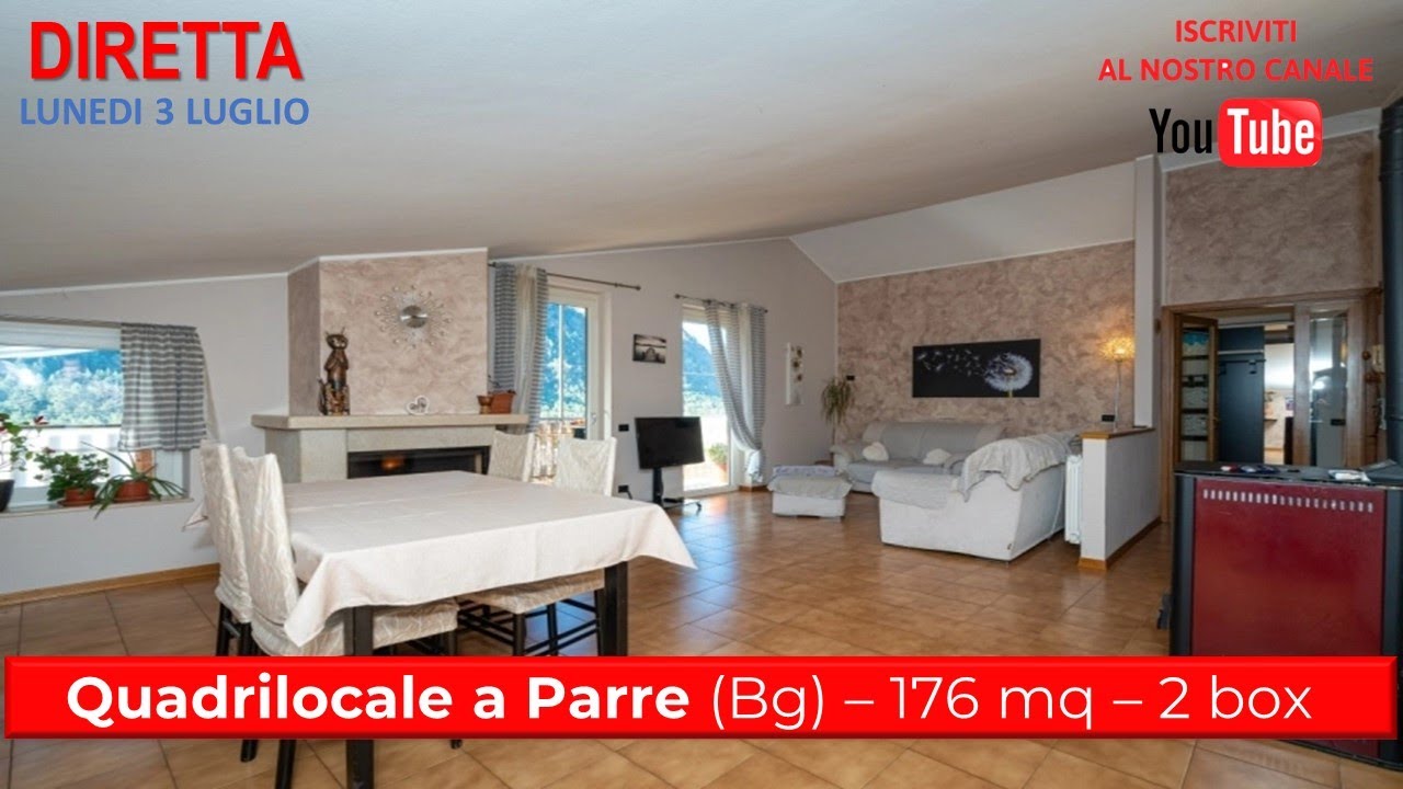 NON PIÙ DISPONIBILE: ALTA VALLE SERIANA -  PARRE (BG), grande attico di 176mq con due box