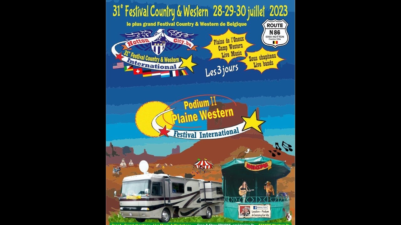Festival Country & Western &agrave; Hotton 31 &egrave;me 2023 Artistes au podium kiost de Johnny Byls . test sound