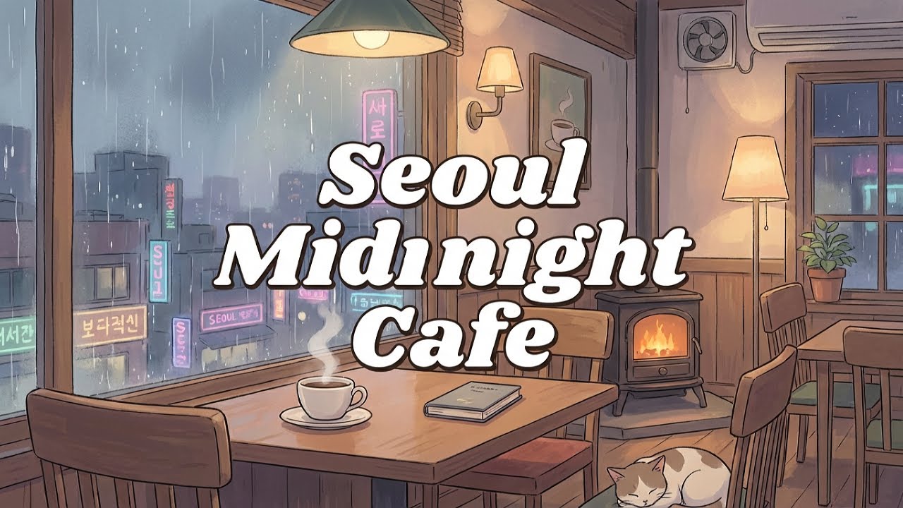 Seoul Midnight Cafe ☕ 1 Hour Korean Lofi Hip Hop Mix | Chill Beats to Study/Relax