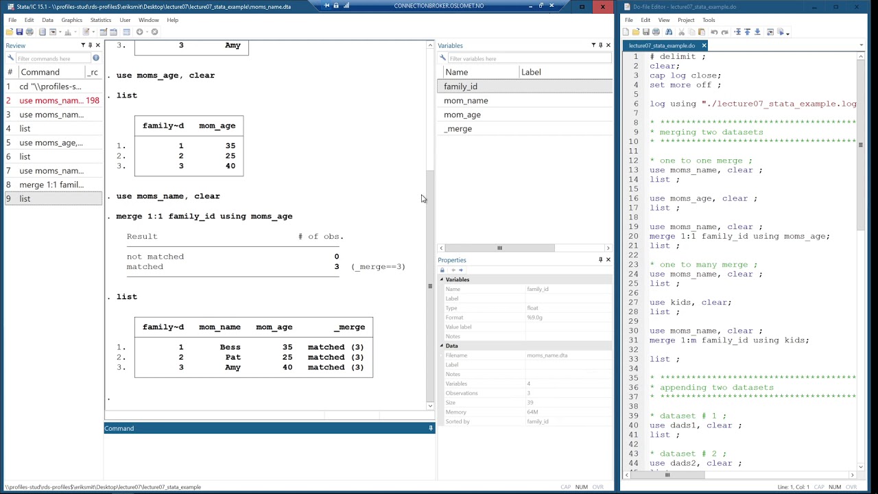 Stata 36 - Merge two data sets