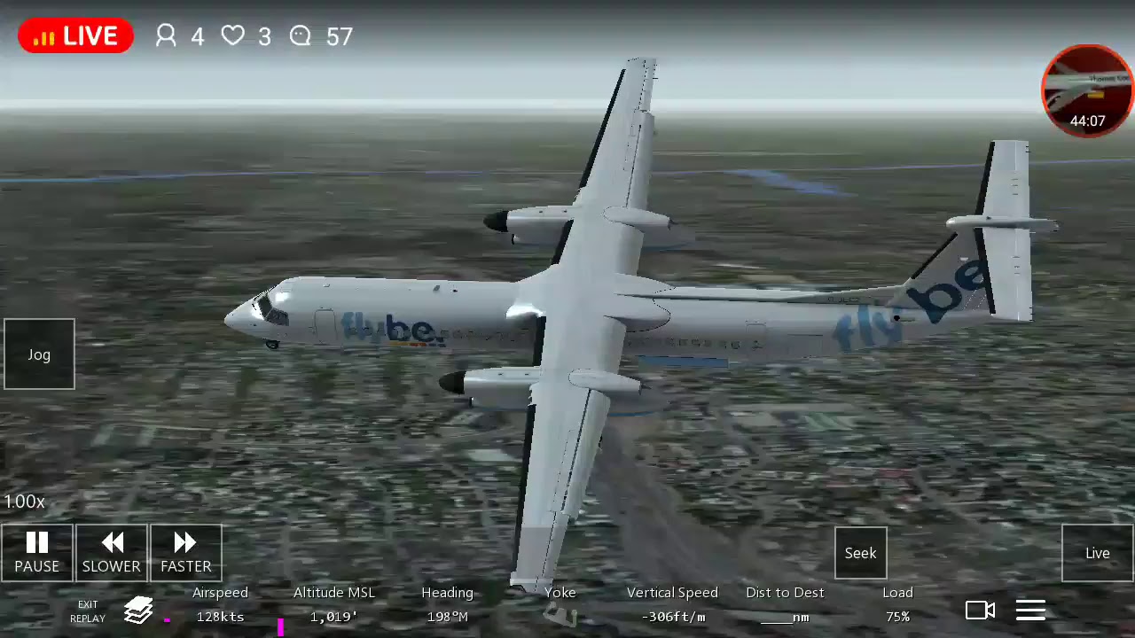 flybe full flight EHAM-EBBR Bombardier dash 8 Q400
