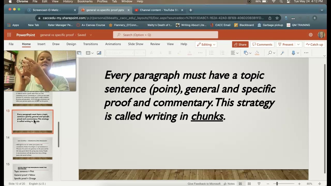 General and Specific Evidence Lecture