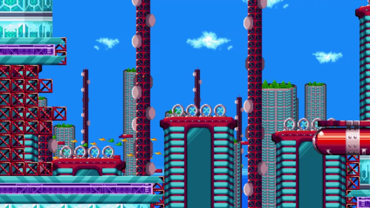 Cyan City Background Loop