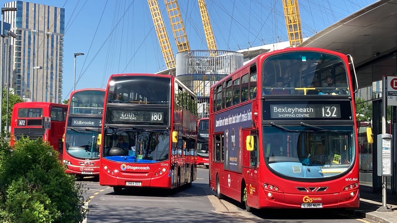 London Buses around North Greenwich 14/05/22