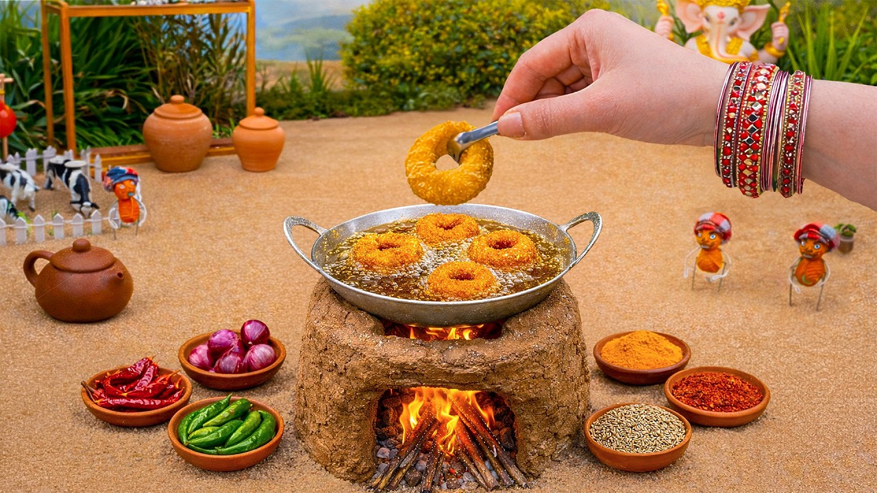 Miniature Crispy Chicken Donuts 🍩 Miniature Village Cooking