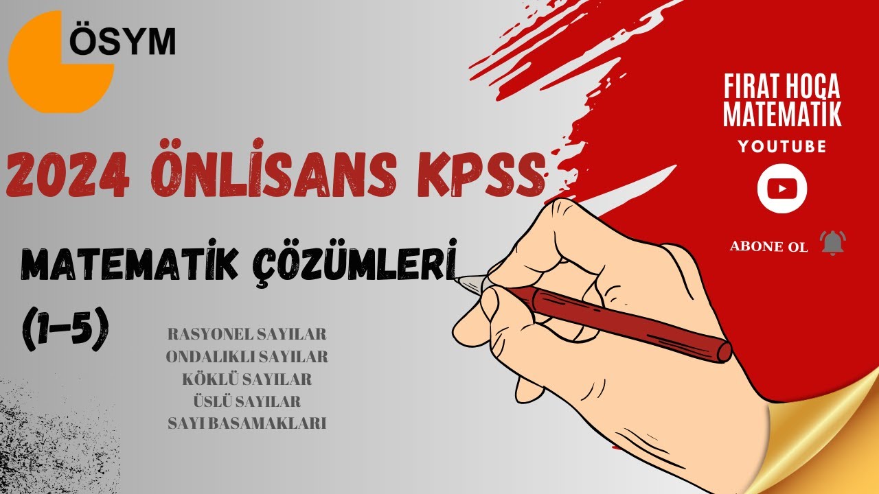 2024 ÖNLİSANS KPSS MATEMATİK ÇÖZÜMLERİ 1-5
