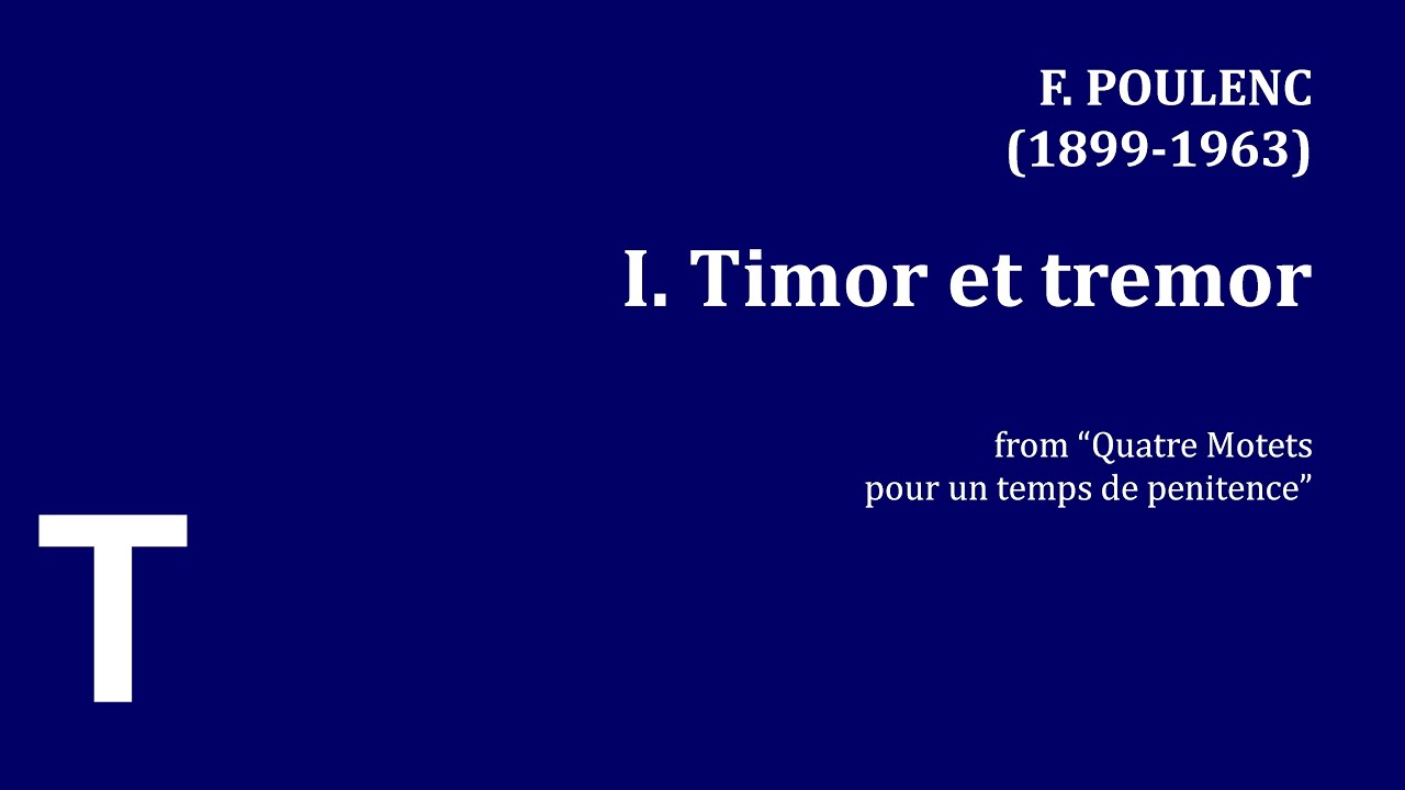Poulenc: Timor et tremor - Tenor part