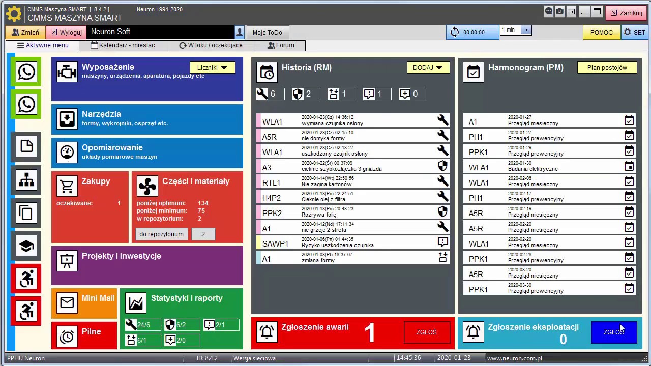 CMMS Maszyna SMART - przegląd programu