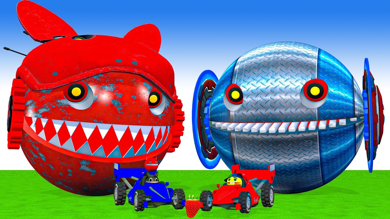 MS PACMAN & NEW RED PACMAN VS TWO YELLOW MONSTER PACMAN FIGHTING IN POKEMON #2025