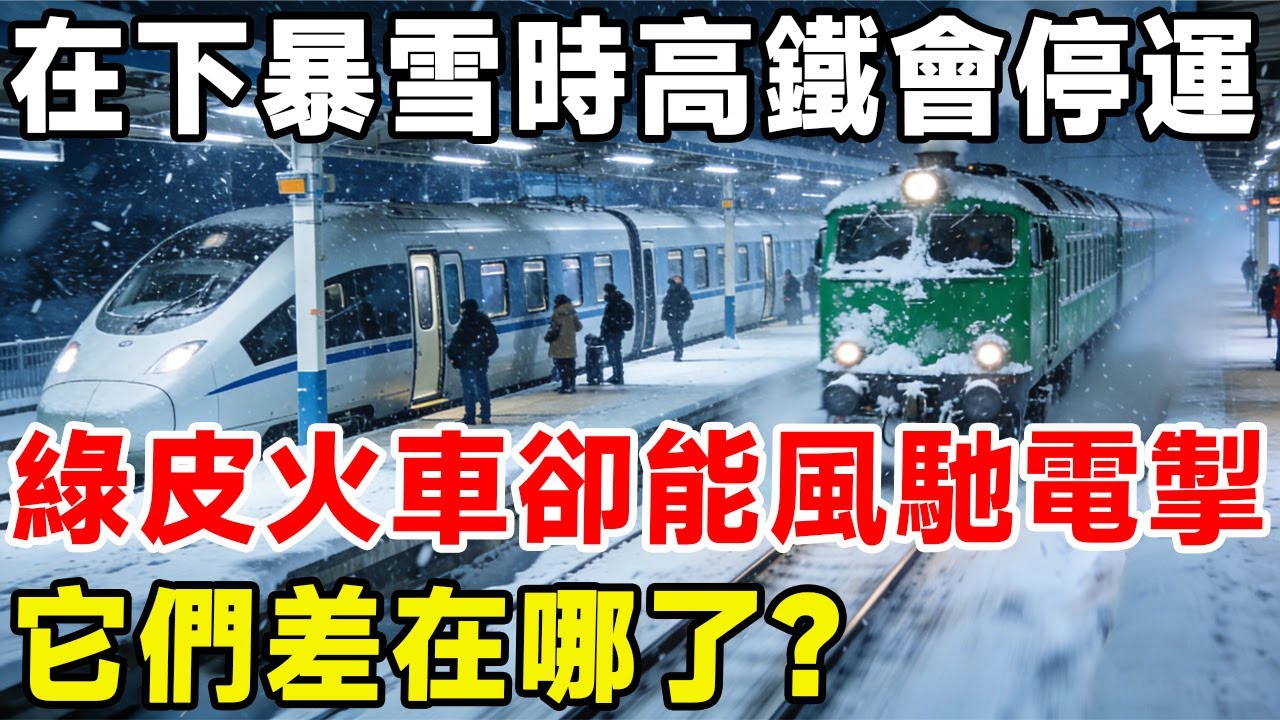 在下暴雪時高鐵會停滯，綠皮火車卻能風馳電掣，它們差在哪了？#科普 #科普頻道 #高铁 #铁路 #火车