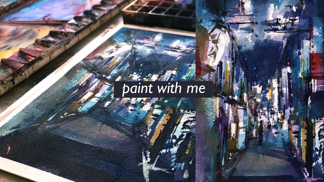 A Tokyo Cityscape | Watercolor Paint with Me | Rainb.w