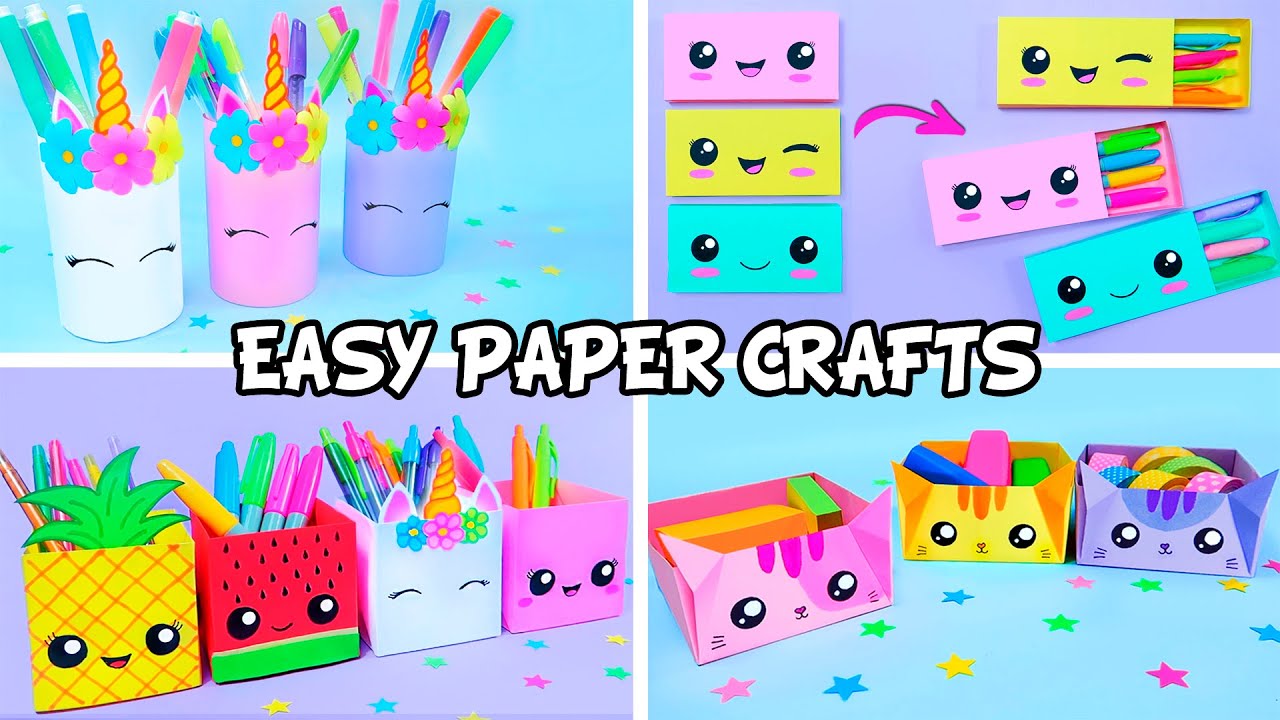 EASY PAPER CRAFT IDEAS / School Craft Ideas DIY Crafts School Hacks Origami Hacks