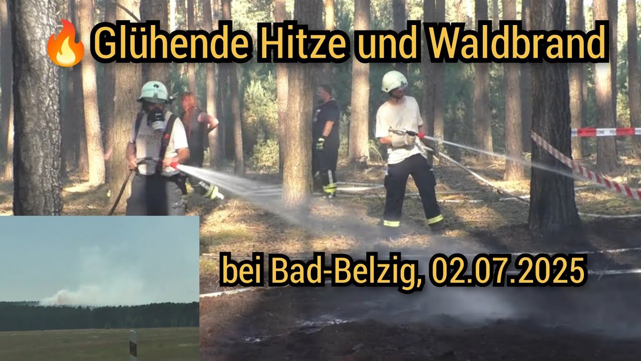 🔥Waldbrand in Groß-Briesen bei Bad-Belzig - Hitze Temperaturen bringen Einsatzkräfte an ihre grenzen
