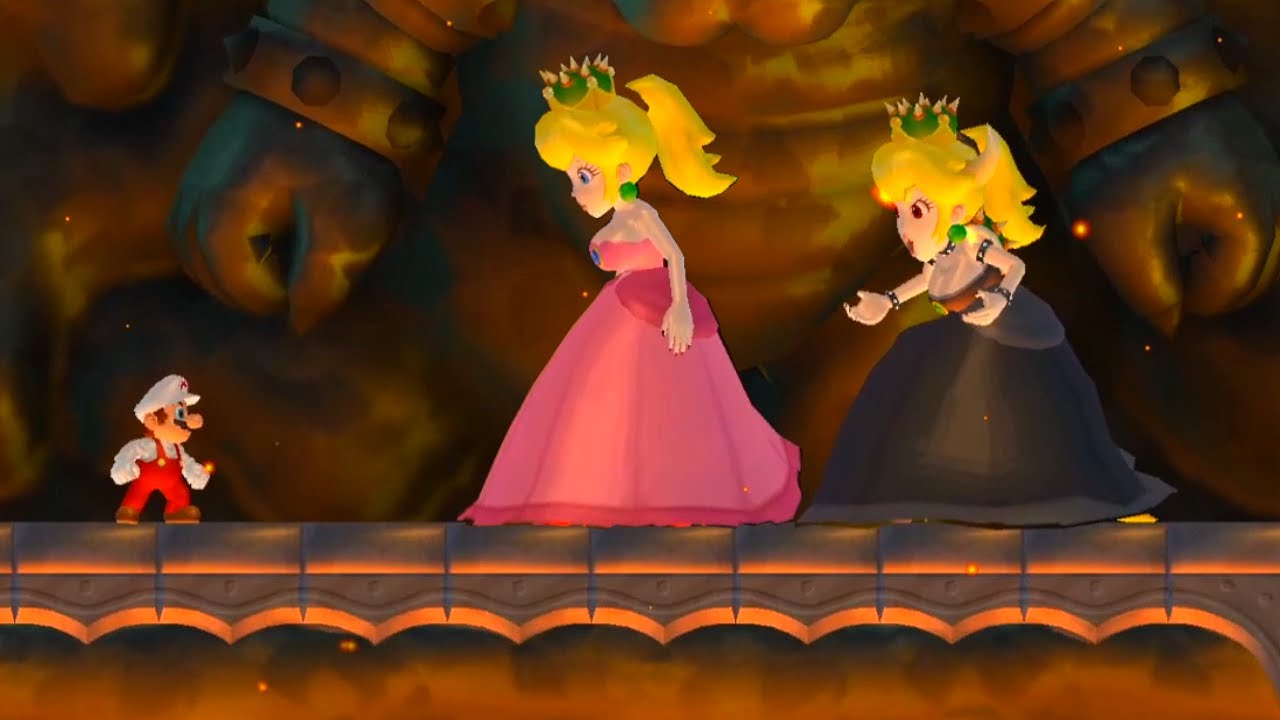 What happens if Mario is fighting against Peach & Bowsette in New Super Mario Bros. Wii?